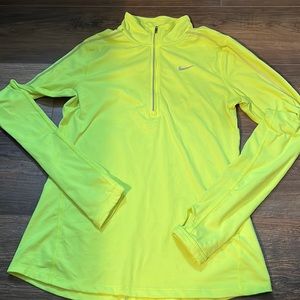 Nike Fluorescent Yellow Half Zip Size Small